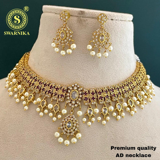 EvenicBuy Swarnika Premium AD Choker Necklace Set