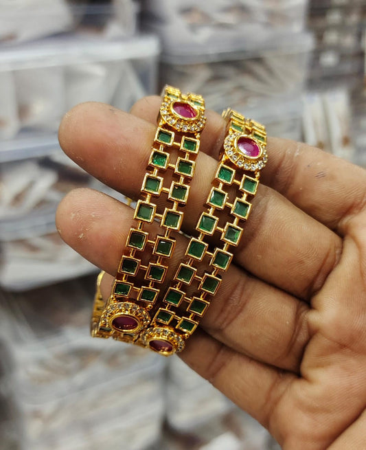 EvenicBuy Gold-Plated Designer Stone Bangles
